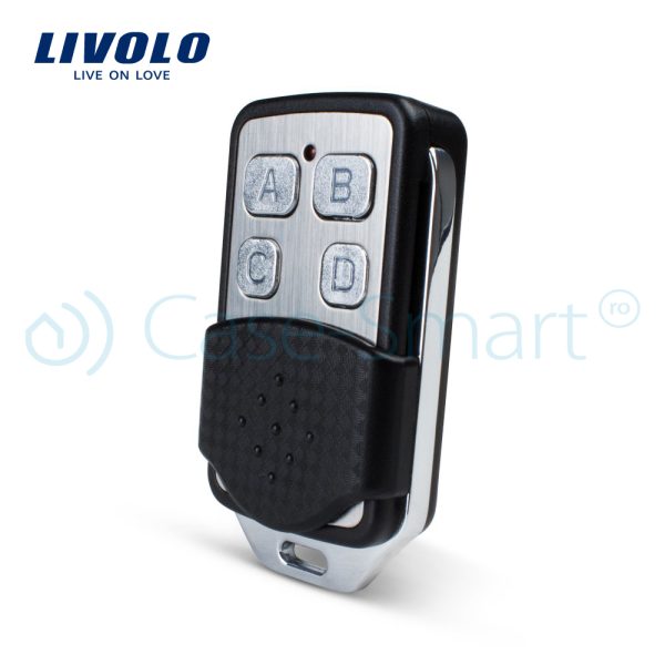Intrerupator dublu wireless cu touch Livolo din sticla si telecomanda inclusa-standard italian