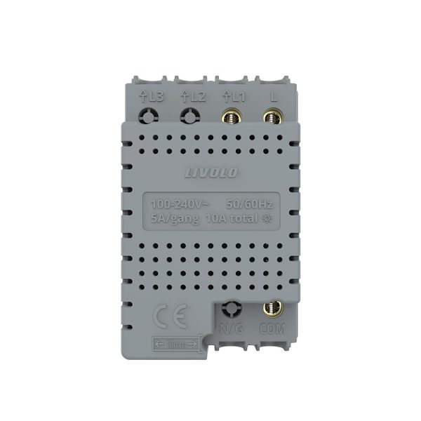 Modul intrerupator simplu cap scara / cap cruce wireless cu touch Livolo standard Italian, Serie noua