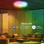 Plafoniera inteligenta LED RGB Tellur, Control vocal, 24W, Wi-Fi, Forma rotunda, 33 cm