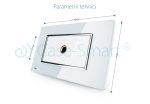 Priza cu mufa pentru microfon Livolo cu rama din sticla – standard italian