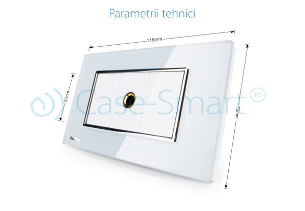 Priza cu mufa pentru microfon Livolo cu rama din sticla – standard italian