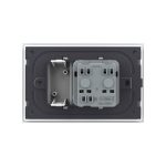 Priza simpla cu blank Livolo cu rama din sticla 3M, standard Italian, Serie noua