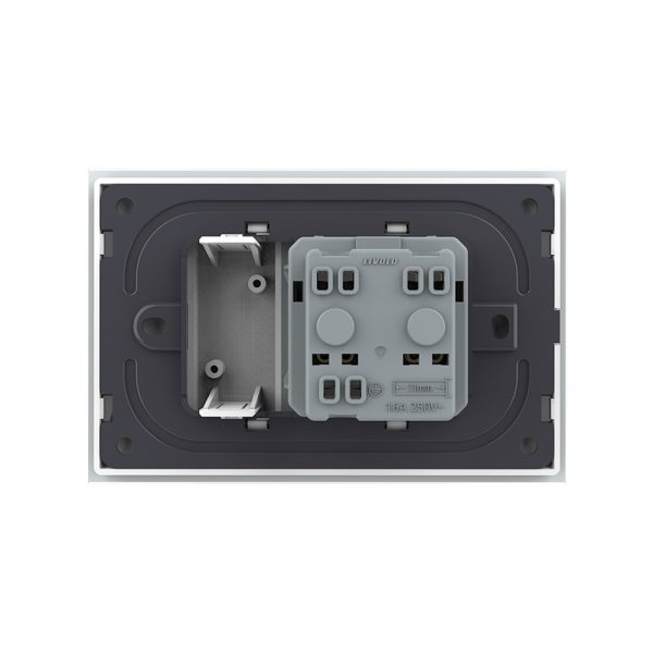 Priza simpla cu blank Livolo cu rama din sticla 3M, standard Italian, Serie noua