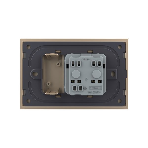Priza simpla cu blank Livolo cu rama din sticla 3M, standard Italian, Serie noua