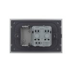 Priza simpla cu blank Livolo cu rama din sticla 3M, standard Italian, Serie noua