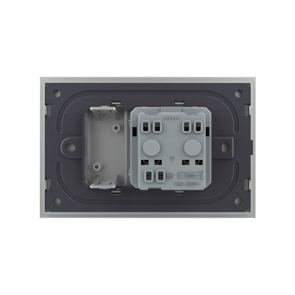 Priza simpla cu blank Livolo cu rama din sticla 3M, standard Italian, Serie noua