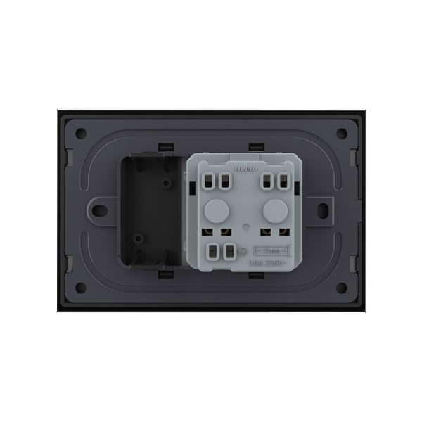 Priza simpla cu blank Livolo cu rama din sticla 3M, standard Italian, Serie noua