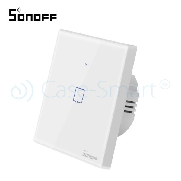 Intrerupator simplu cu touch Sonoff T1EU1C, Wi-Fi + RF, Control de pe telefonul mobil