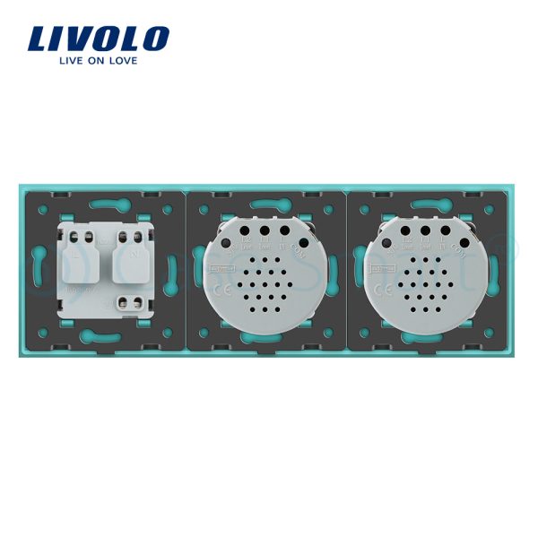 Intrerupator LIVOLO simplu+simplu cu touch si priza din sticla