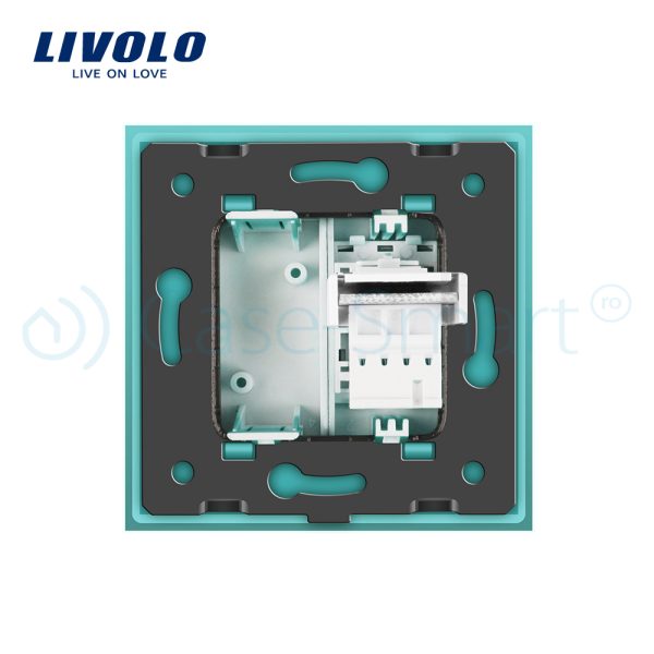 Priza simpla Telefon Livolo cu rama din sticla