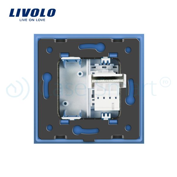 Priza simpla Telefon Livolo cu rama din sticla