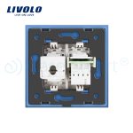 Priza dubla Telefon + Priza internet Livolo cu rama din sticla