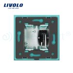 Priza simpla audio Livolo cu rama din sticla