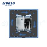 Priza simpla audio Livolo cu rama din sticla