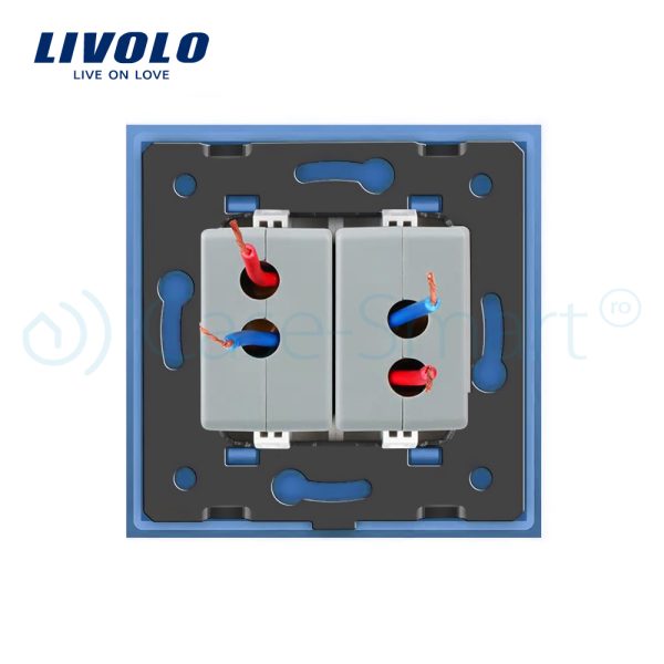Priza dubla USB Livolo cu rama din sticla