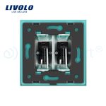 Priza dubla audio Livolo cu rama din sticla