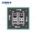 Priza dubla module inguste Livolo cu rama din sticla – standard german