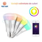 Bec inteligent LED RGB wifi rotund Red Sun, control de pe aplicatie mobila – RS-SLD02-E27