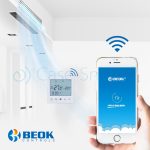 Termostat cu fir pentru aer conditionat BeOk TDS21WIFI-AC2, Control de pe telefonul mobil, Compatibil cu sisteme HVAC