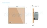 Intrerupator dublu cu revenire (reset) Livolo cu touch din sticla