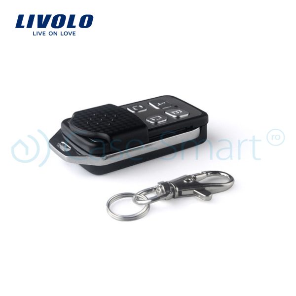 Intrerupator dublu wireless cu touch Livolo din sticla si telecomanda inclusa-standard italian