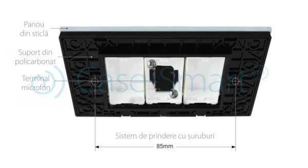 Priza cu mufa pentru microfon Livolo cu rama din sticla – standard italian