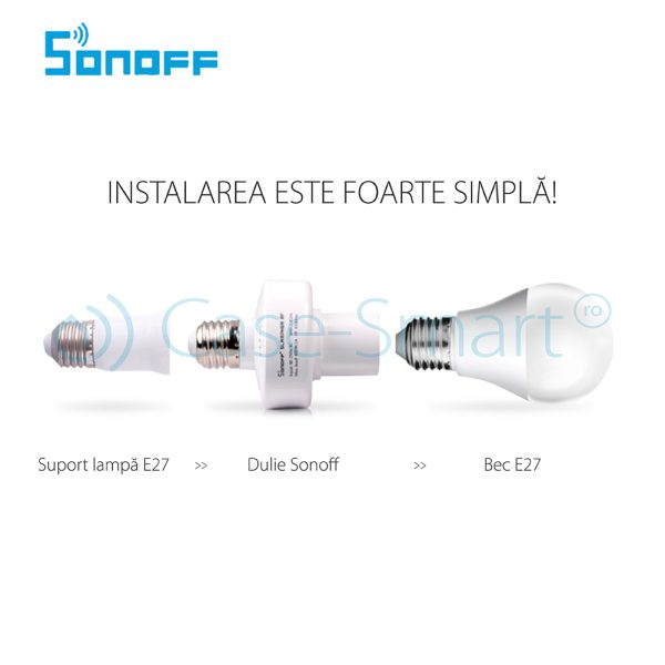 Dulie inteligenta Wi-Fi si RF E27 Sonoff