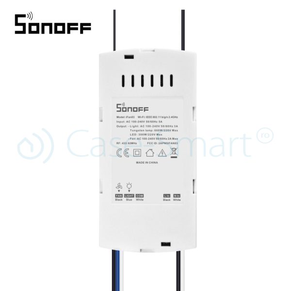 Releu Automatizare Ventilatoare Sonoff iFan03 cu Functie Control de pe telefonul mobil, Control vocal