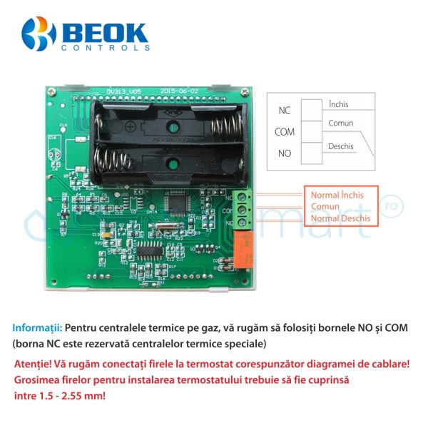 Termostat pentru centrala termica pe gaz si incalzire in pardoseala BeOK BOT-313W