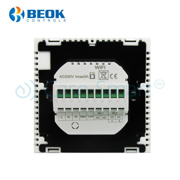 Termostat cu fir pentru aer conditionat BeOk TDS23-AC2, Compatibil cu sisteme HVAC