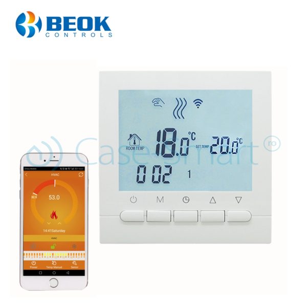 Termostat WiFi pentru centrala termica pe gaz si incalzire in pardoseala BeOk BOT-313WiFi