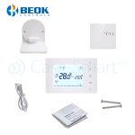 Termostat Wi-Fi pentru centrala termica pe gaz si incalzire in pardoseala cu agent termic BeOk BOT306RF-WIFI, Programabil, Memorare setari, Anti-inghet, Control de pe telefonul mobil
