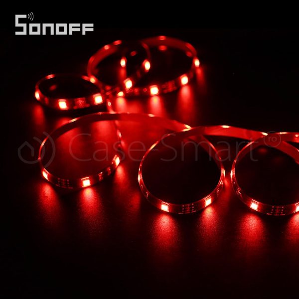 Banda inteligenta Wireless Light Strip LED RGB Sonoff L1, Lungime 5 m, Telecomanda inclusa, Control vocal, Control de pe telefonul mobil