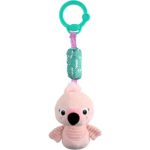 Bright Starts Chime Along Friends Flamingo jucărie suspendabilă contrastantă cu zornăitoare