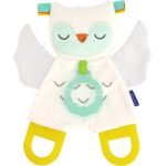 Infantino Cuddly Teether Owl animăluț moale, de jucărie pentru dentiție