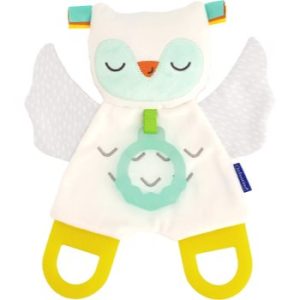 Infantino Cuddly Teether Owl animăluț moale, de jucărie pentru dentiție