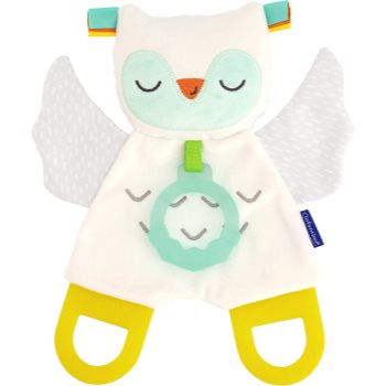 Infantino Cuddly Teether Owl animăluț moale, de jucărie pentru dentiție