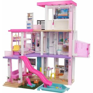 Set Casa de papusi Barbie Dreamhouse, 114 cm, cu piscina, tobogan, lift, lumini si sunete