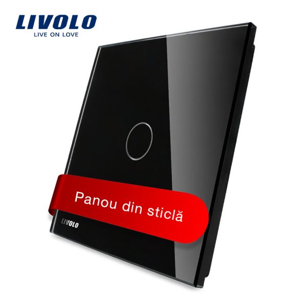 Panou intrerupator simplu cu touch Livolo din sticla