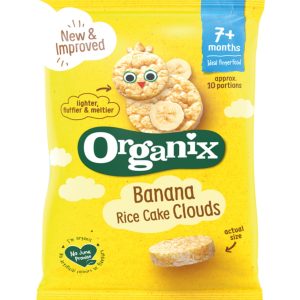 Rondele din orez expandat cu banane 7+ Bio, 50g, Organix