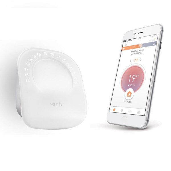 Termostat inteligent cu fir, Comandat prin smartphone, Wi-Fi, Compatibil cu Google Assistant, Amazon Alexa, Tahoma & IFTTT