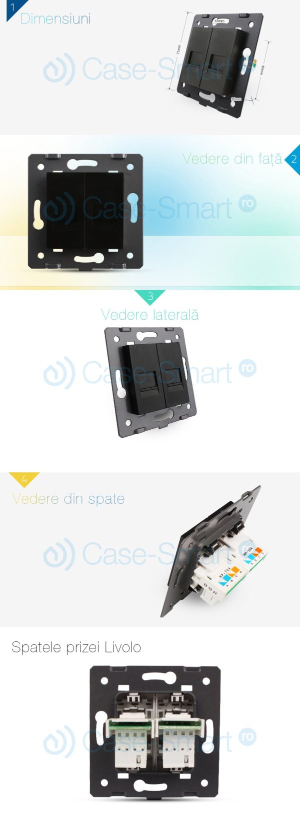 Priza dubla telefon Livolo
