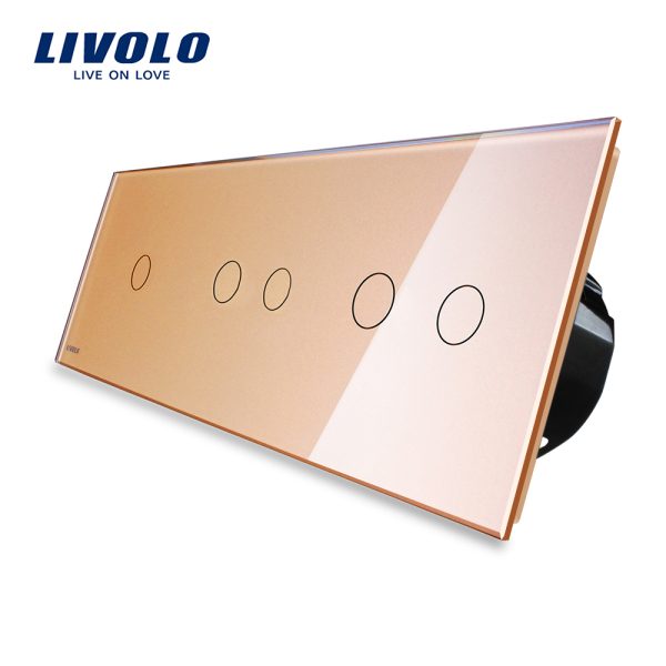 Intrerupator cu touch simplu+dublu+dublu LIVOLO din sticla