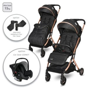 Carucior pentru nou-nascut, tip troller, Lorelli Myla, Black