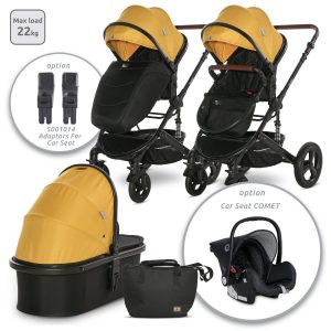 Carucior set transformabil Lorelli Boston, pana la 22 kg, Lemon Curry