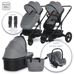 Carucior set transformabil Lorelli Boston, pana la 22 kg, Dolphin Grey