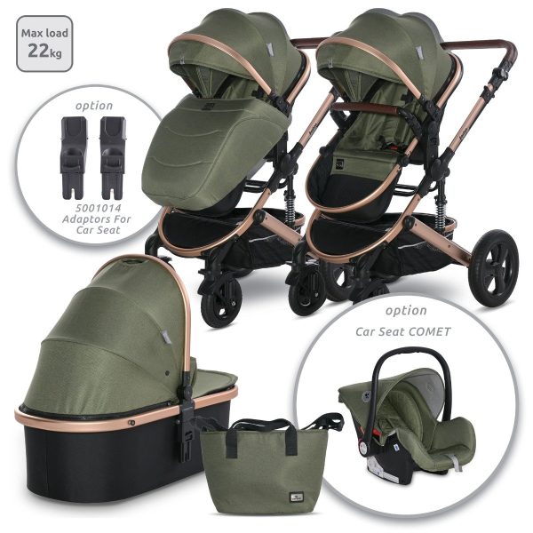 Carucior set transformabil Lorelli Boston, pana la 22 kg, Loden Green