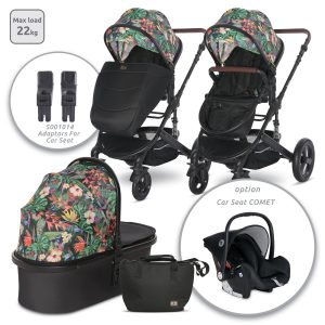 Carucior set transformabil Lorelli Boston, pana la 22 kg, Tropical flowers