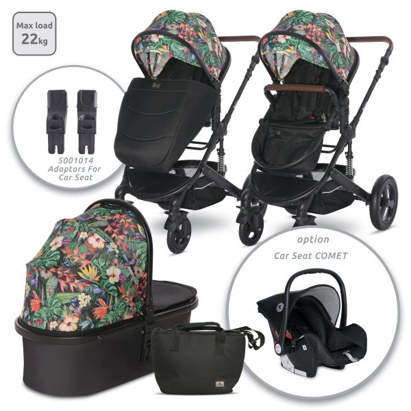 Carucior set transformabil Lorelli Boston, pana la 22 kg, Tropical flowers
