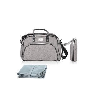 Geanta pentru accesoriile bebelusului, Lorelli, Viola, compartimentata, Grey